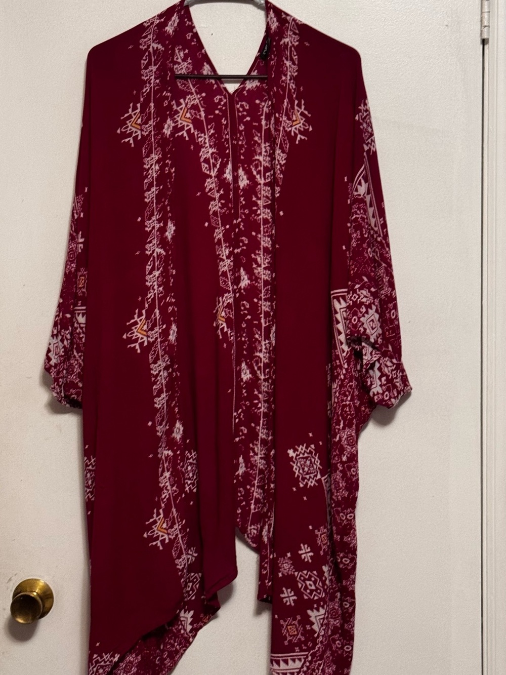Rue21 Red and White Boho Print Duster